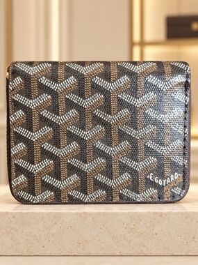 Designer Inspired Card Holder Wallet in Brown/Black/White